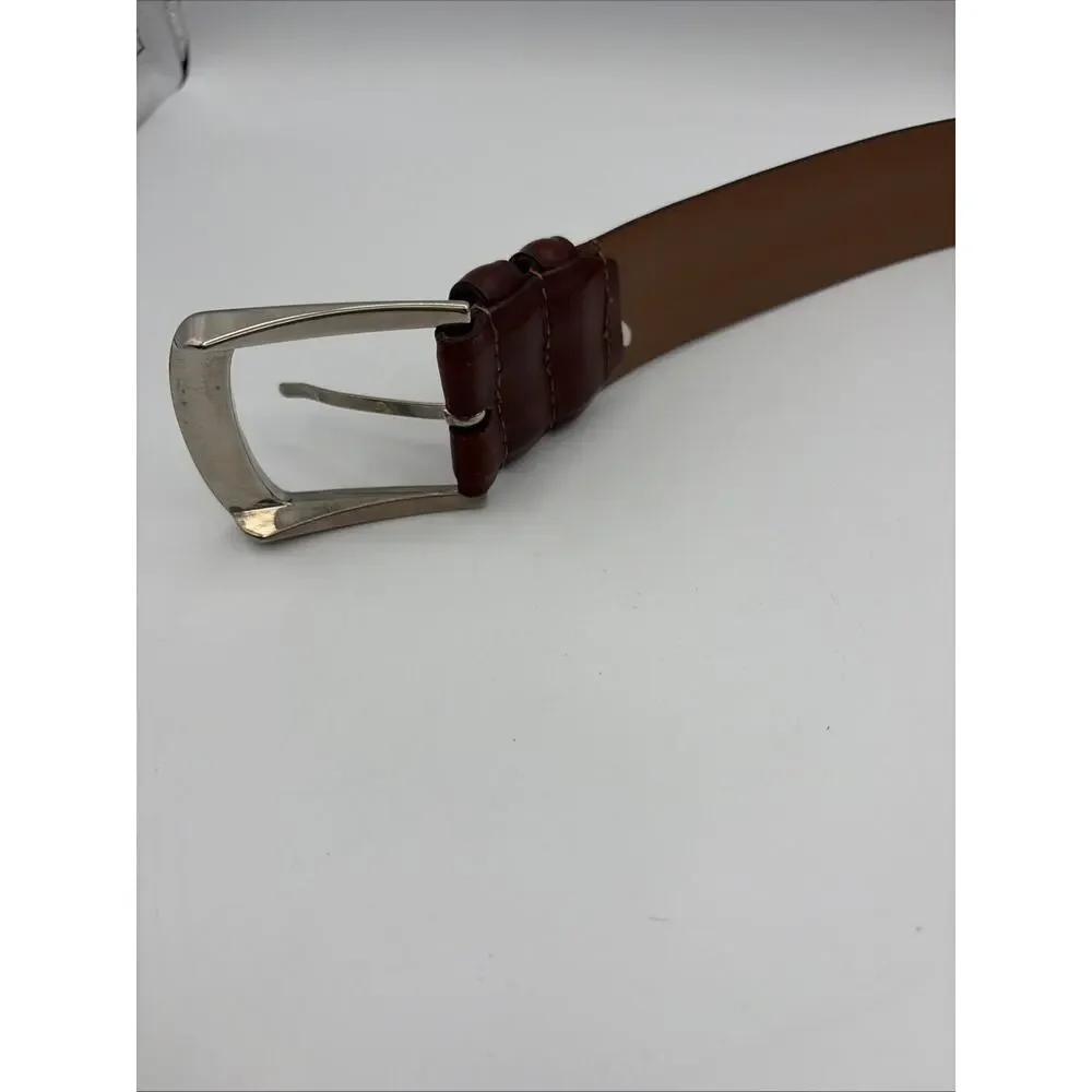 Allen‎ Edmonds Mens Belt Brown Leather Belt USA 95/38 Made In USA Calfskin